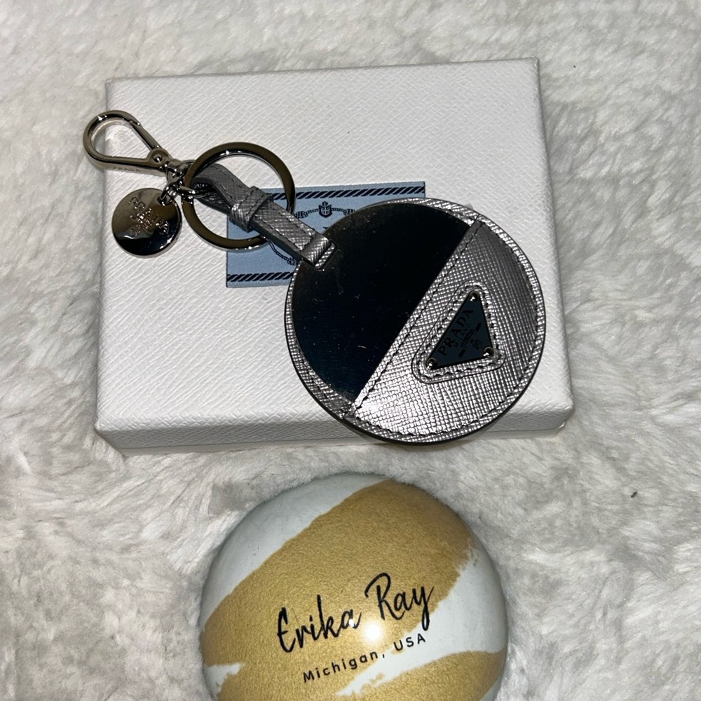 Prada Silver Key Holder & Mirror- BRAND NEW